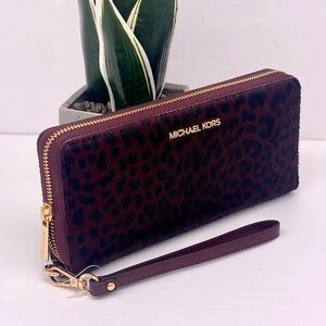 Michael Kors Leopard Print Large Continental Wallet